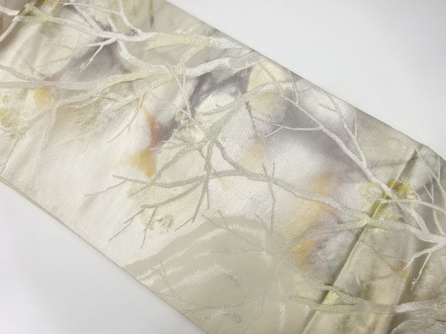 アンティーク　木立模様織り出し袋帯（材料）